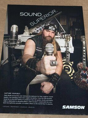 SAMSON MICS - Zakk Wylde of Black Label Society - 2014 Print Advertisement